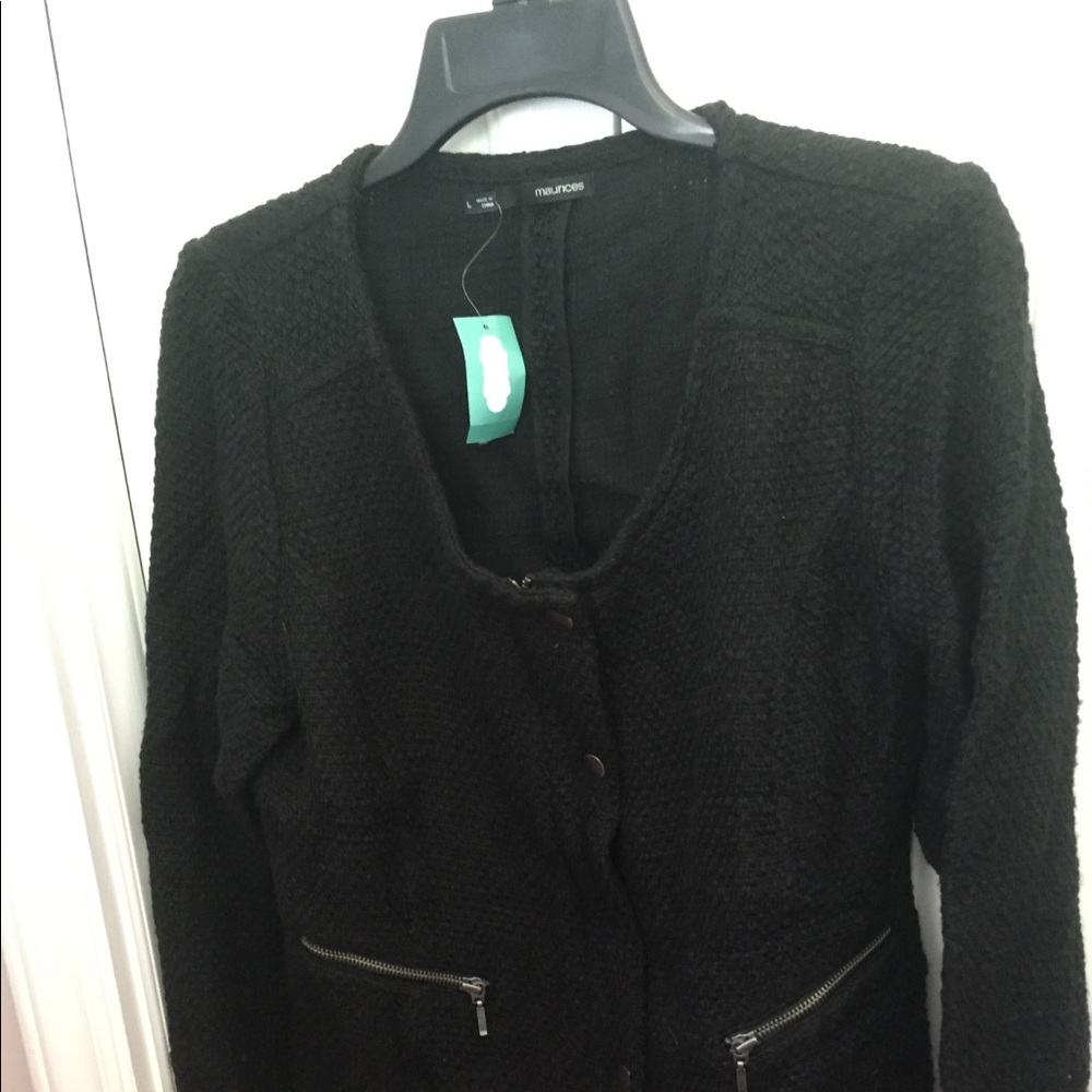 Black fitted tweed jacket